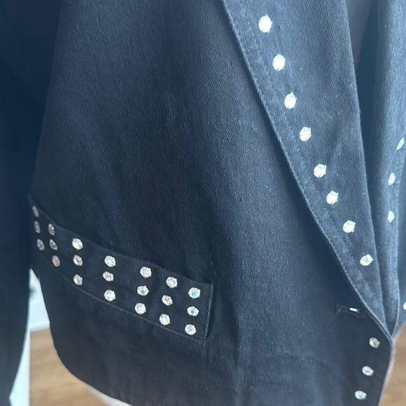 Black Rhinestone Women's Jacket - Picture 3 of 7
